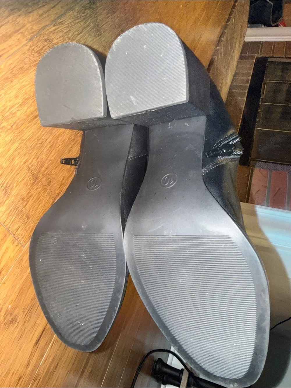 a‎ new day Black Faux Leather Ankle Booties